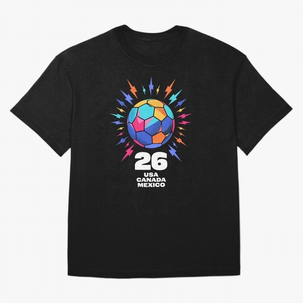 2026 Colorful Soccer Ball USA Canada Mexico 26 Classic T-Shirt Join Supporters Worldwide for Global Football Passion for FIFA World Cup 2026 USA Canada Mexico, Inspired by Cristiano Ronaldo, Haaland and CR7, Germany, Football History, Final Match