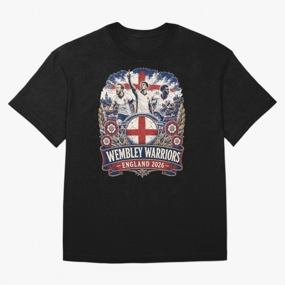Wembley Warriors Classic T-Shirt Show Your Stadium Side during Match Day Hype around FIFA World Cup 2026 USA Canada Mexico, Messi and Cristiano Ronaldo, France, Stadium Memories, Football Loyalty, International Chants and Championship Tradition;
