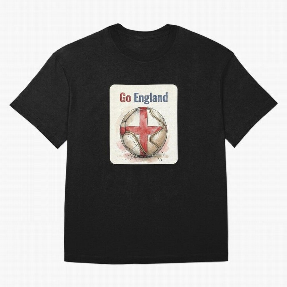 Go England Soccer Ball Flag | English Football Fan Graphic Tee Classic T-Shirt Celebrate the Road through FIFA World Cup 2026 Group Stage Spirit, Centered on England and Germany, CR7 and Messi, Vintage Soccer Flavor, Modern Football Stars, National