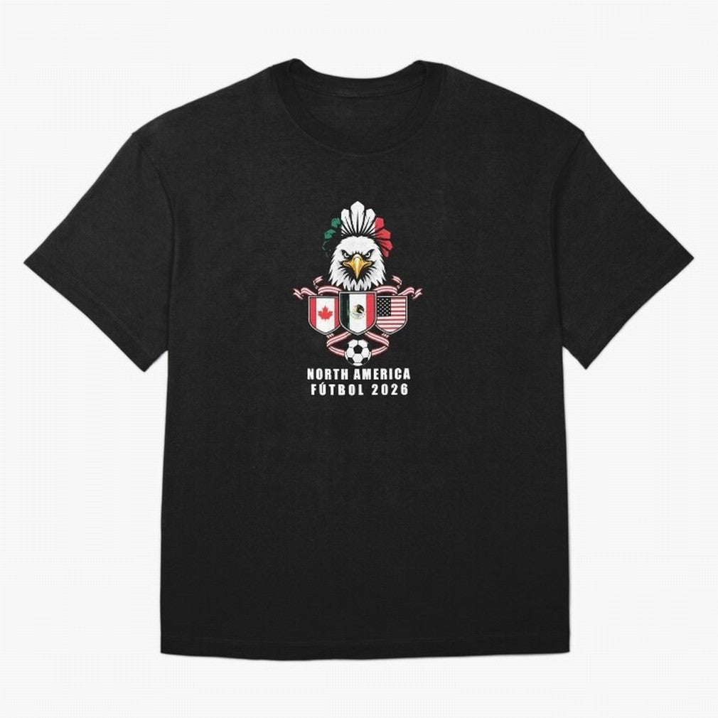 North America Football Spirit 2026 T-Shirt_82768088 Classic T-Shirt Cheer for FIFA World Cup 2026 Spirit, Highlighting England, Messi, CR7 and Mbappe, Championship Spirit, Famous Goals, Roaring Crowds and International Football Unity; Perfect for