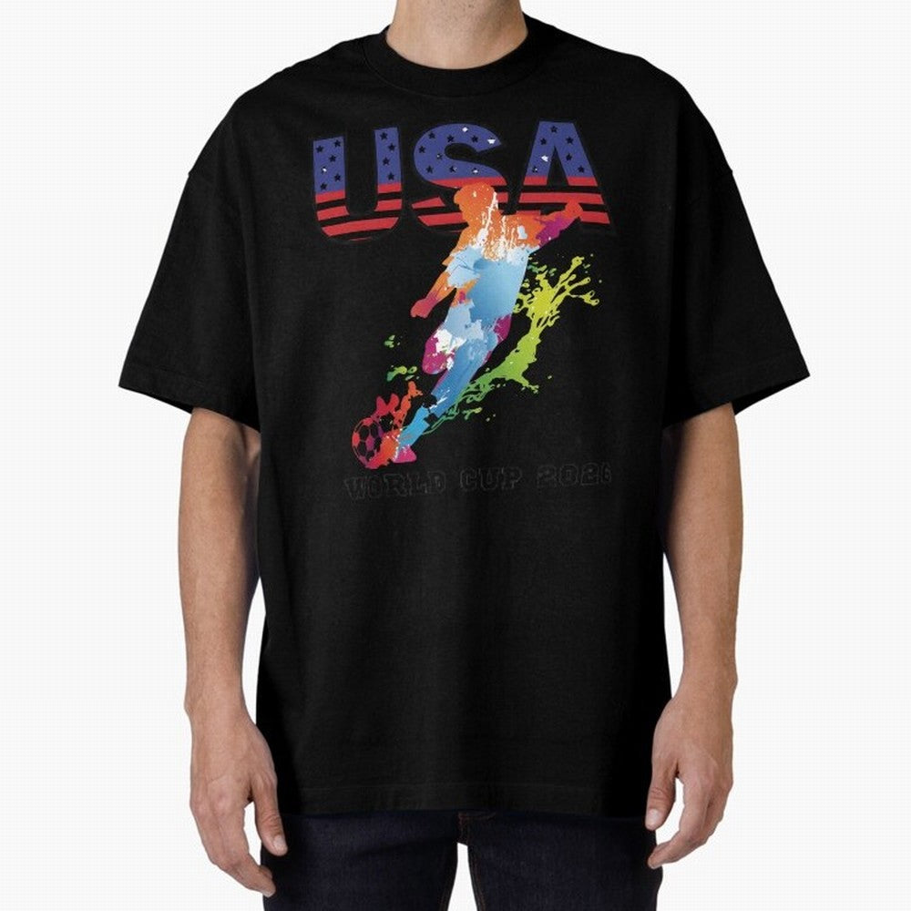 USA CAN MEX 26 Football Shirt | Color Splash International Fan Tee Classic T-Shirt Back Your Heroes with FIFA World Cup 2026 for Fans of Haaland and Mbappe and Spain and Netherlands, Bringing Stadium Memories, Football Loyalty, International Chants