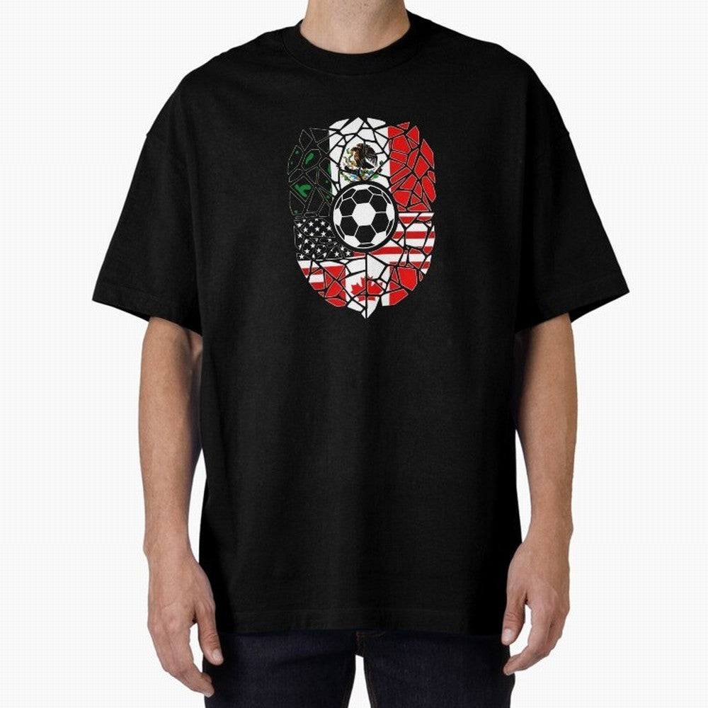 Mosaic Soccer Crest USA Canada Mexico Unity 2026 T-Shirt_82794688 Classic T-Shirt Bring Bold Fan Energy to FIFA World Cup 2026 Group Stage Capturing Cristiano Ronaldo, Brazil, Portugal and Argentina Energy, Vintage Soccer Flavor, Modern Football