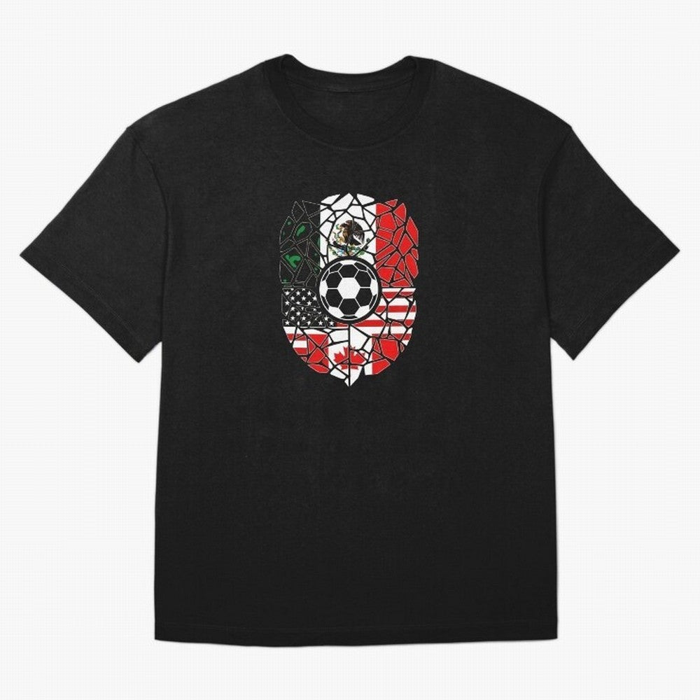 Mosaic Soccer Crest USA Canada Mexico Unity 2026 T-Shirt_82794688 Classic T-Shirt Bring Bold Fan Energy to FIFA World Cup 2026 Group Stage Capturing Cristiano Ronaldo, Brazil, Portugal and Argentina Energy, Vintage Soccer Flavor, Modern Football