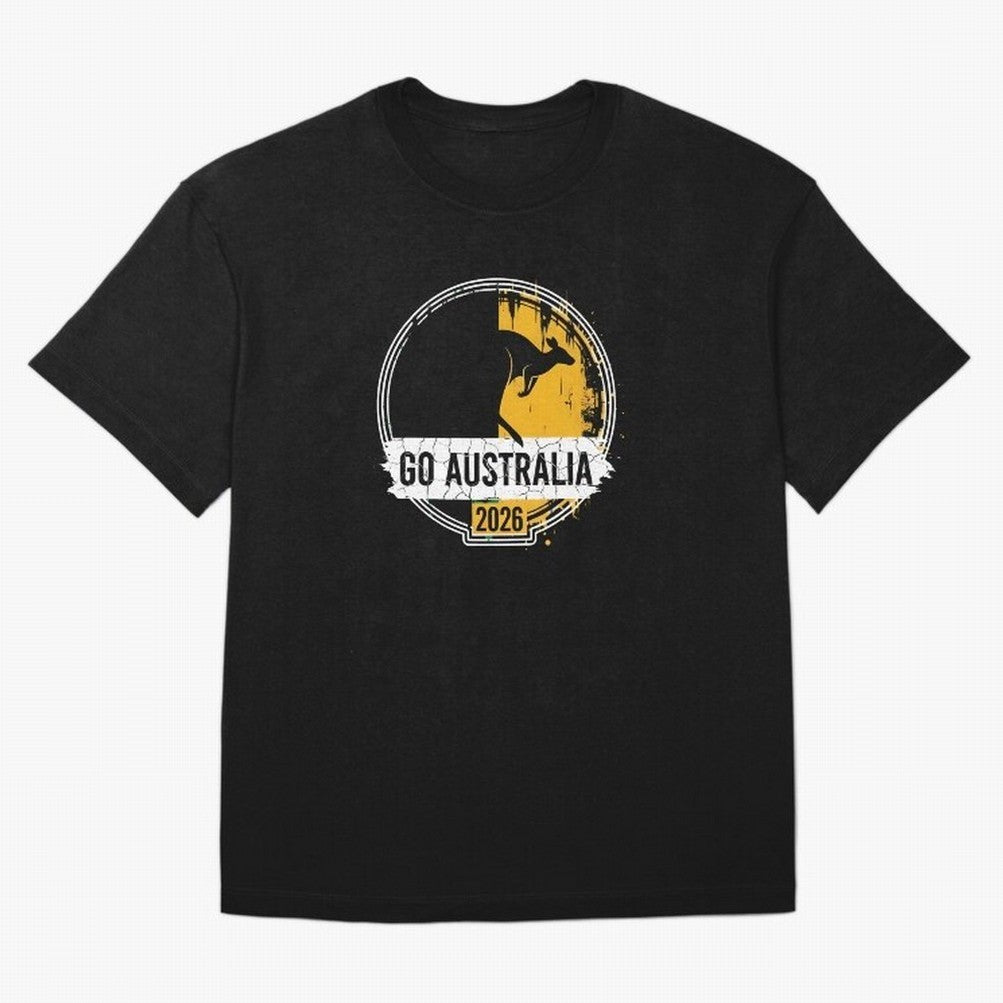 Golden Green Kangaroo Emblem Go Australia 2026 Supporter Design T-Shirt_83662099 Classic T-Shirt Stand Out with Spirit from FIFA World Cup 2026 Spirit, Centered on Portugal, Cristiano Ronaldo, Stadium Chants, National Pride, Trophy Dreams and