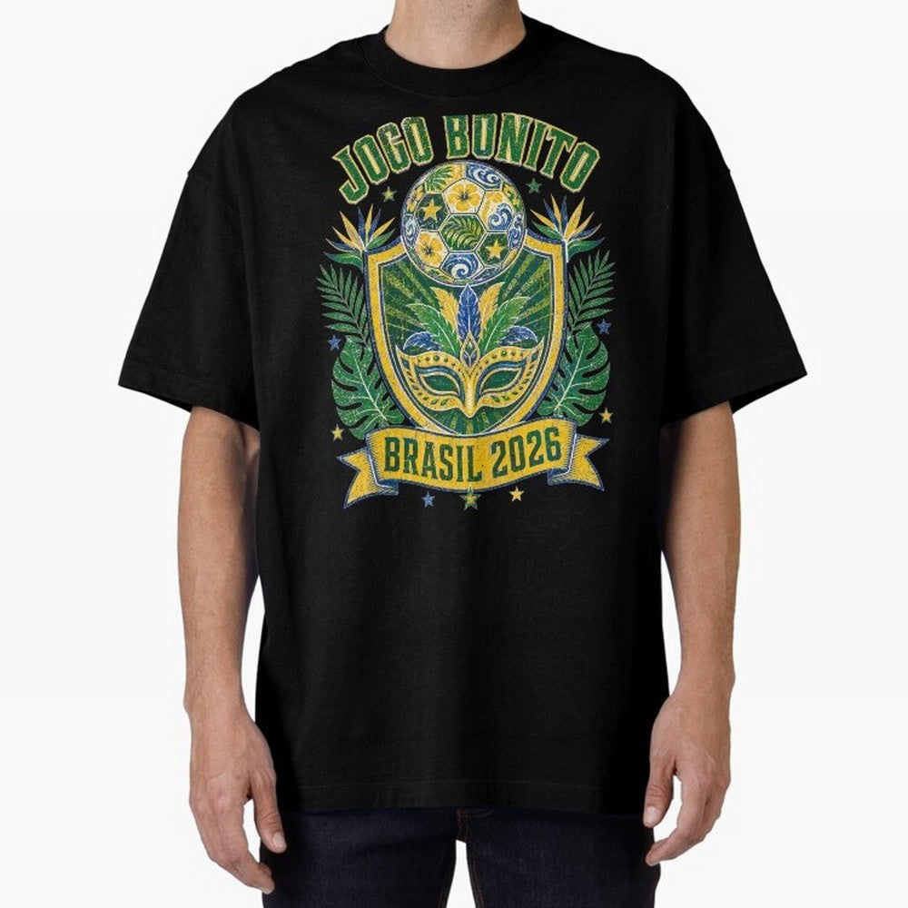 Jogo Bonito Brasil 2026 World Cup Soccer T-Shirt Classic T-Shirt Carry the Colors and Pride of Match Day Hype around FIFA World Cup 2026 USA Canada Mexico, Messi and Cristiano Ronaldo, Brazil, Champion Mindset, Group Stage Buzz, Knockout Tension