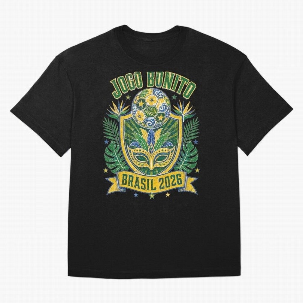 Jogo Bonito Brasil 2026 World Cup Soccer T-Shirt Classic T-Shirt Carry the Colors and Pride of Match Day Hype around FIFA World Cup 2026 USA Canada Mexico, Messi and Cristiano Ronaldo, Brazil, Champion Mindset, Group Stage Buzz, Knockout Tension