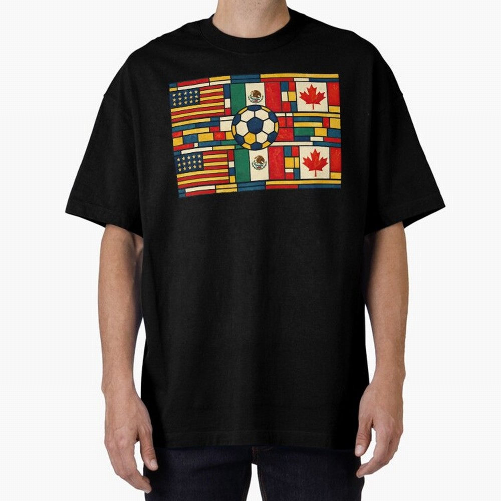 North American Football Flags World Cup Inspired Classic T-Shirt Honor Champions and Dreams in FIFA World Cup 2026 Group Stage with Cristiano Ronaldo, Haaland and CR7, Portugal Energy, Retro Football Energy, Iconic Rivalries, Trophy Chase Drama and