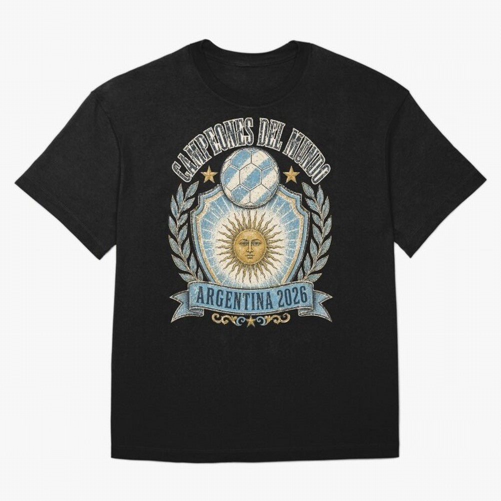 Campeones Del Mundo Argentina 2026 World Cup Soccer T-Shirt Classic T-Shirt Cheer through Every Moment of FIFA World Cup 2026 Spirit, Highlighting England and Germany, CR7 and Messi, Stadium Memories, Football Loyalty, International Chants and