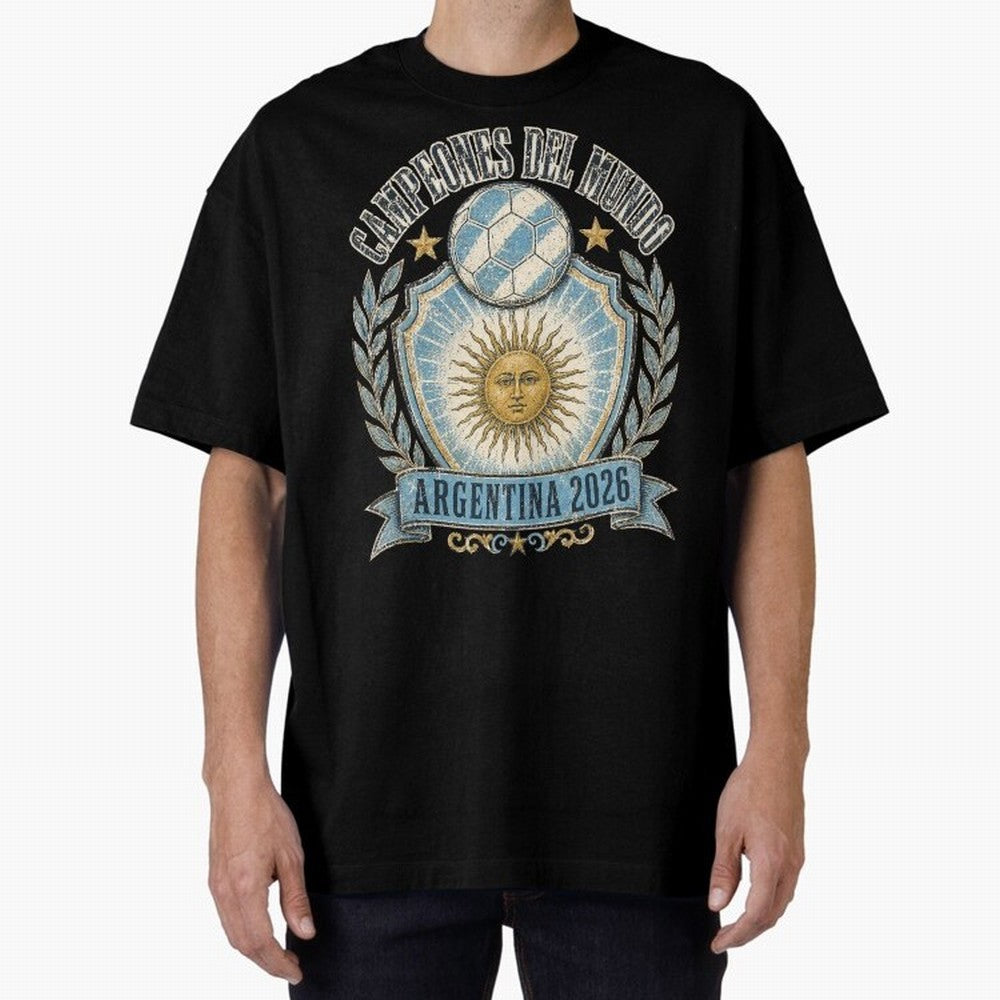 Campeones Del Mundo Argentina 2026 World Cup Soccer T-Shirt Classic T-Shirt Cheer through Every Moment of FIFA World Cup 2026 Spirit, Highlighting England and Germany, CR7 and Messi, Stadium Memories, Football Loyalty, International Chants and