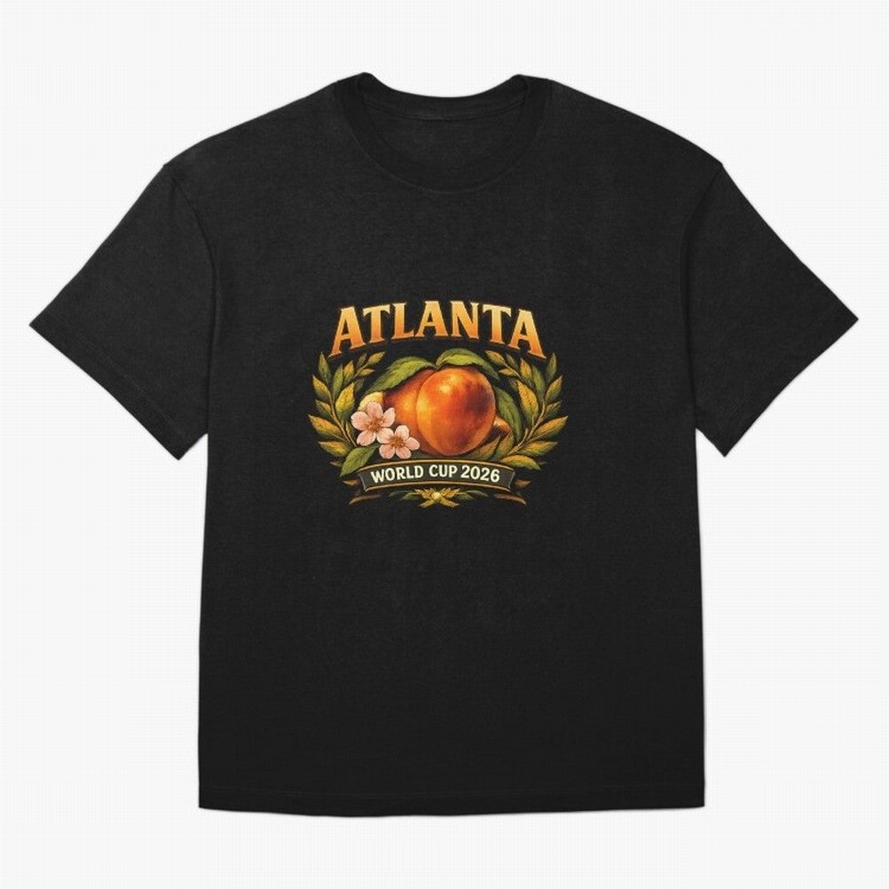 Atlanta 2026 World Cup Host City ¡ª Georgia Peach Laurel Wreath Classic T-Shirt Show Match Day Excitement for FIFA World Cup 2026 USA Canada Mexico Spirit, Inspired by Argentina, France and Brazil, CR7, Stadium Memories, Football Loyalty,