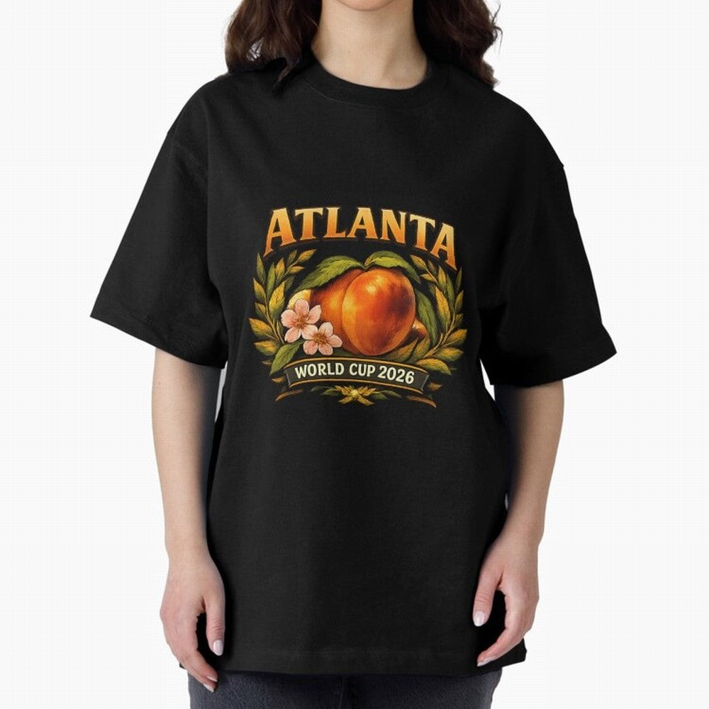 Atlanta 2026 World Cup Host City ¡ª Georgia Peach Laurel Wreath Classic T-Shirt Show Match Day Excitement for FIFA World Cup 2026 USA Canada Mexico Spirit, Inspired by Argentina, France and Brazil, CR7, Stadium Memories, Football Loyalty,