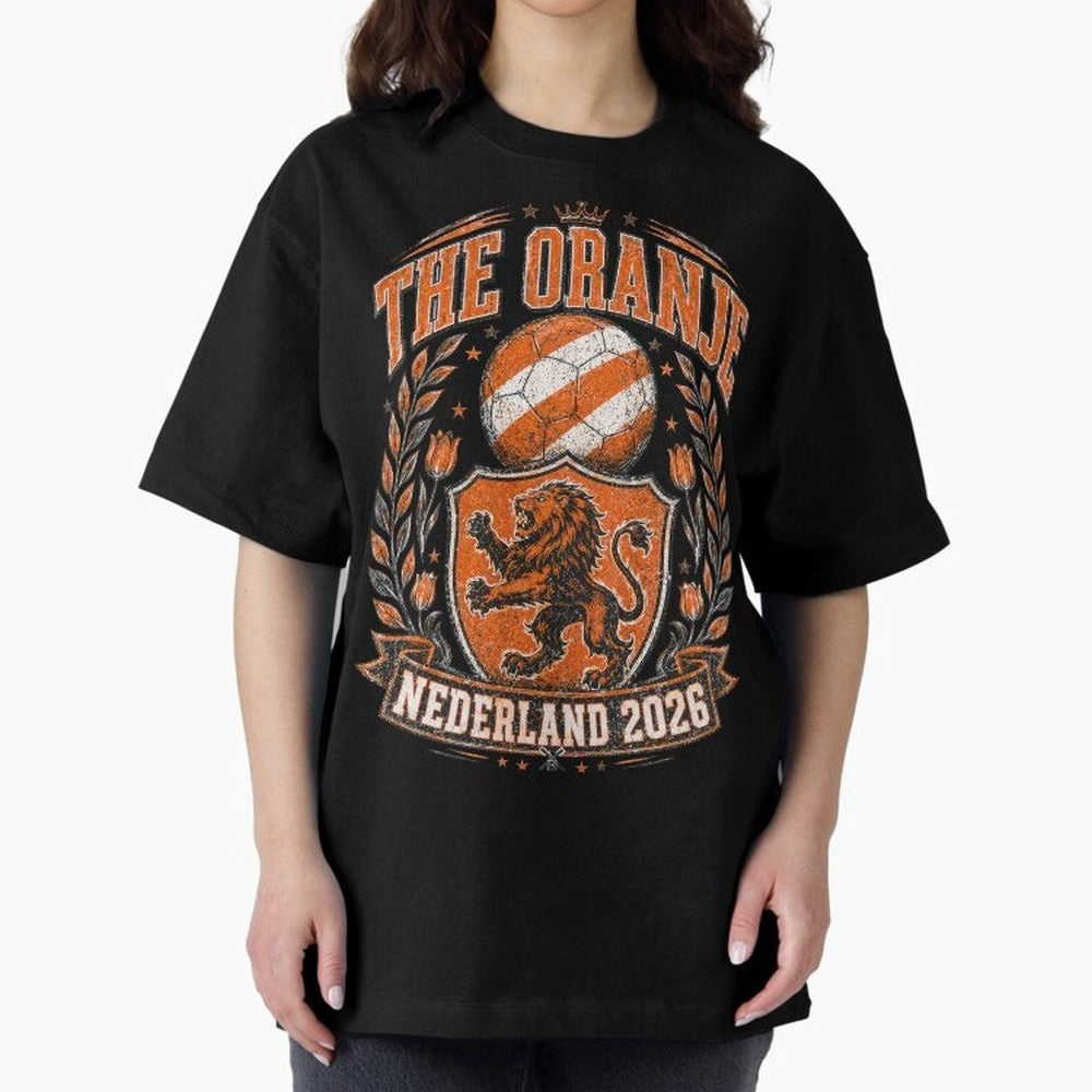 The Oranje Nederland 2026 World Cup Soccer T-Shirt Classic T-Shirt Make Your Look Match Global Football Passion for FIFA World Cup 2026, Centered on Messi and Cristiano Ronaldo, France and Portugal, Football Festival Excitement, Trophy Ambitions,