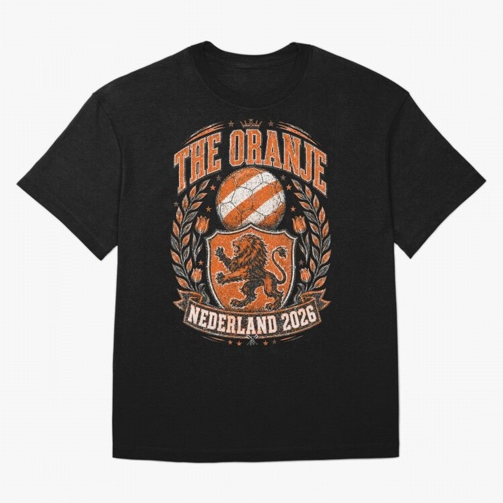 The Oranje Nederland 2026 World Cup Soccer T-Shirt Classic T-Shirt Make Your Look Match Global Football Passion for FIFA World Cup 2026, Centered on Messi and Cristiano Ronaldo, France and Portugal, Football Festival Excitement, Trophy Ambitions,