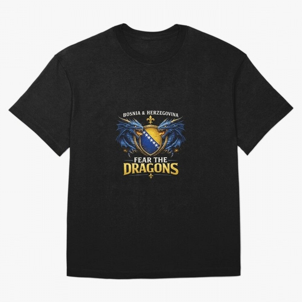 Fear the Dragons ¨C Bosnia Zmajevi Football Shirt | Bosnia & Herzegovina Fans Design Classic T-Shirt Celebrate the Biggest Stage of FIFA World Cup 2026 Group Stage for Fans of Messi, CR7 and Mbappe and France and Portugal, Bringing Champion