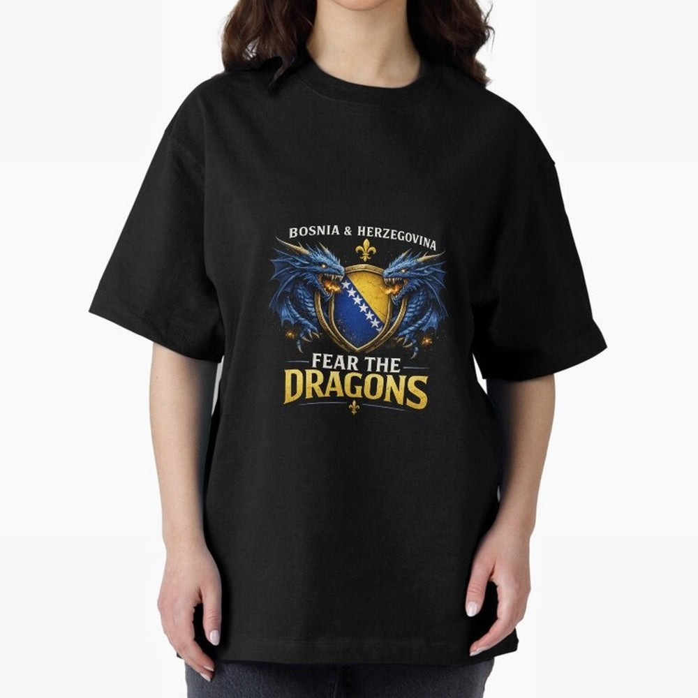 Fear the Dragons ¨C Bosnia Zmajevi Football Shirt | Bosnia & Herzegovina Fans Design Classic T-Shirt Celebrate the Biggest Stage of FIFA World Cup 2026 Group Stage for Fans of Messi, CR7 and Mbappe and France and Portugal, Bringing Champion