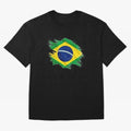 Brazil Flag Artistic Brush Stroke - Modern Flag Design T-Shirt Classic T-Shirt Bring a Vintage Feel to FIFA World Cup 2026 Spirit, Capturing England, France and Netherlands, Mbappe, Vintage Soccer Flavor, Modern Football Stars, National Flags and