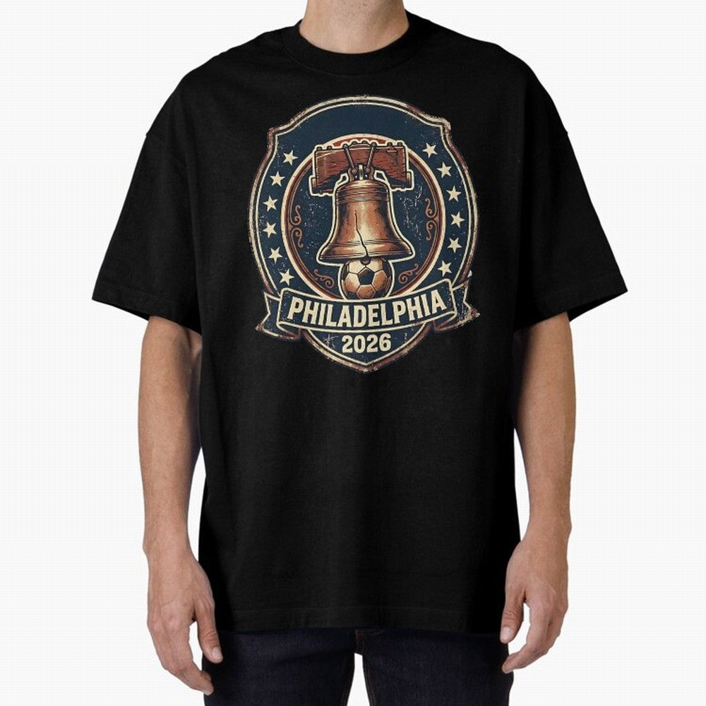 Philadelphia 2026 World Cup Host City Vintage Football Badge ¡ª Liberty Bell Soccer Crest Classic T-Shirt Build FIFA World Cup 2026 Group Stage Spirit, with Brazil, Cristiano Ronaldo, Haaland and CR7, Retro Football Energy, Iconic Rivalries, Trophy