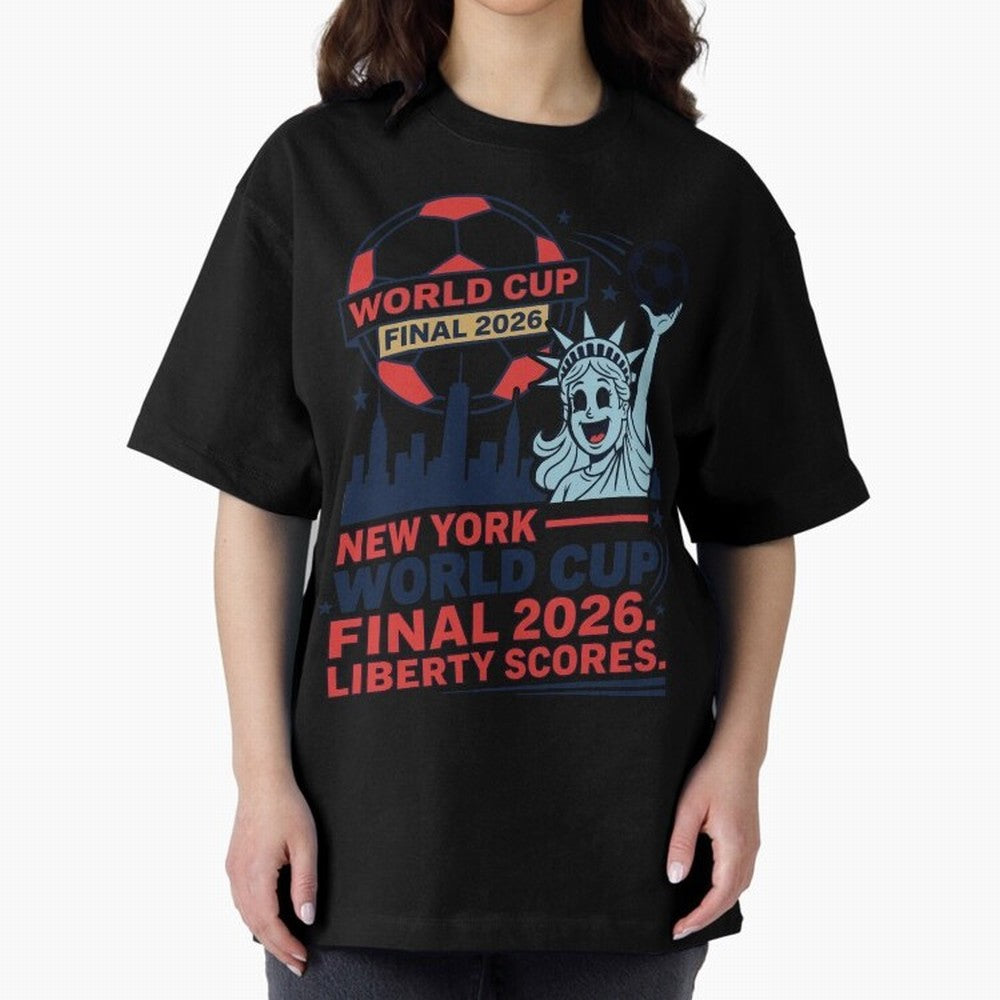 New York World Cup Final 2026 ¡ª Liberty Scores V1 Classic T-Shirt Upgrade the FIFA World Cup 2026 USA Canada Mexico Journey through Cristiano Ronaldo Highlights, England and Germany Pride, Football Passion, Legendary Performances, Festival Vibes