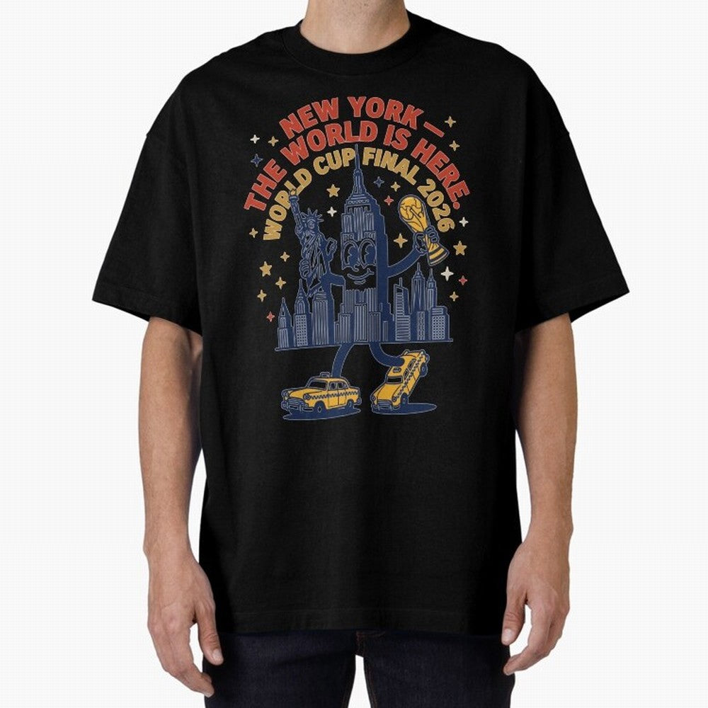 New York World Cup Final ¡ª The World Is Here V1 Classic T-Shirt Represent the Passion of FIFA World Cup 2026 Group Stage Featuring Mbappe and Neymar, Portugal Energy, Retro Football Energy, Iconic Rivalries, Trophy Chase Drama and Stadium