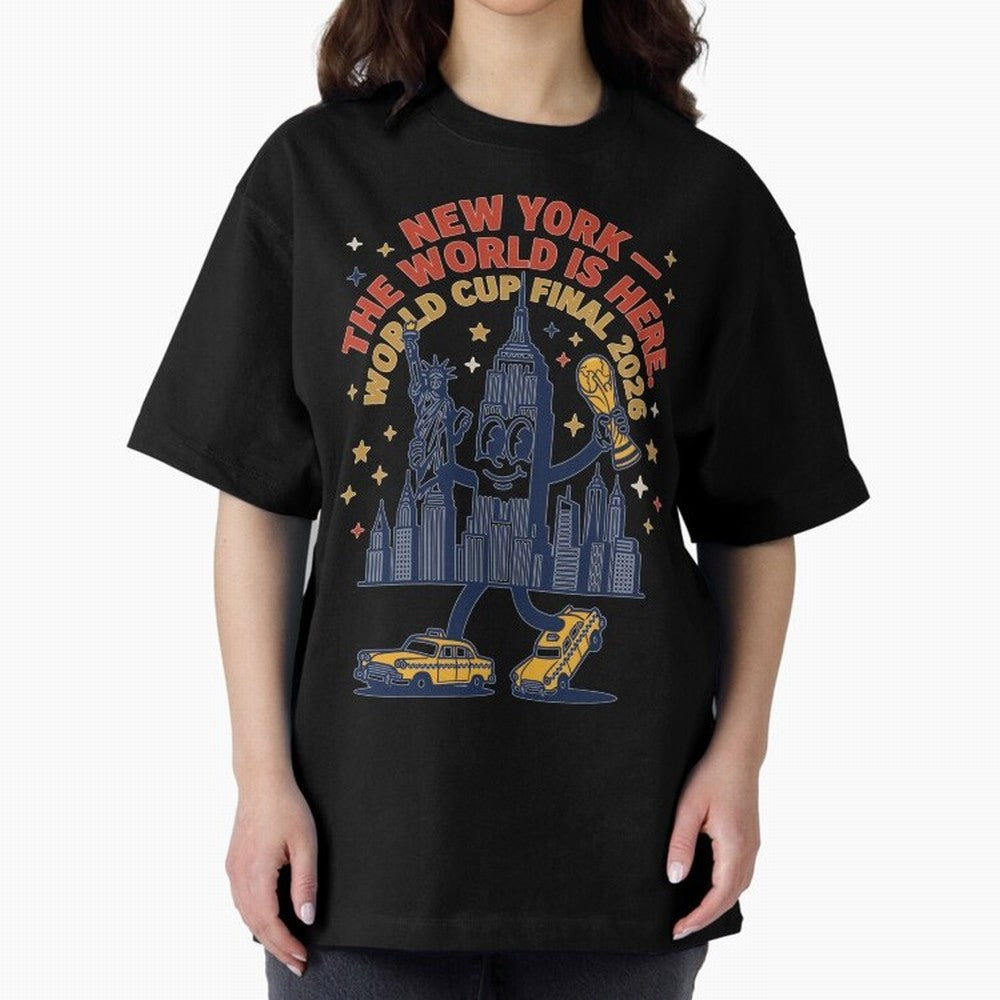 New York World Cup Final ¡ª The World Is Here V1 Classic T-Shirt Represent the Passion of FIFA World Cup 2026 Group Stage Featuring Mbappe and Neymar, Portugal Energy, Retro Football Energy, Iconic Rivalries, Trophy Chase Drama and Stadium