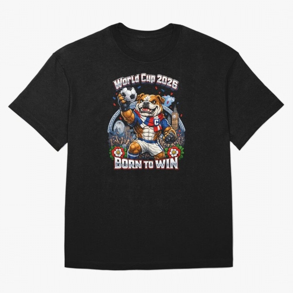 England Bulldog World Cup 2026 Fan Art Classic T-Shirt Represent Football Lovers during FIFA World Cup 2026 USA Canada Mexico for Fans of Mbappe and Neymar and England and Germany, Bringing Stadium Chants, National Pride, Trophy Dreams and