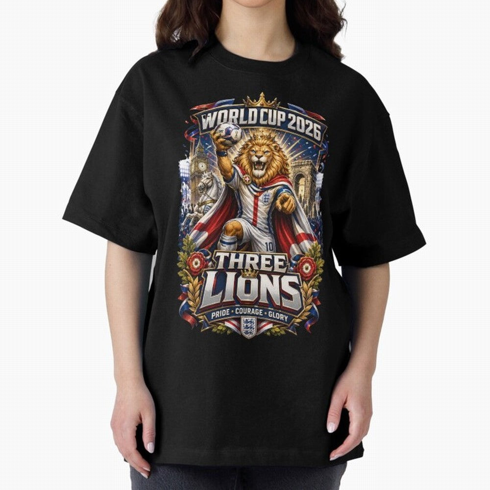 Three Lions World Cup 2026 Classic T-Shirt Show Support during the FIFA World Cup 2026 USA Canada Mexico Journey through Haaland Highlights, Portugal, Spain and Germany Pride, Stadium Chants, National Pride, Trophy Dreams and Unforgettable Football