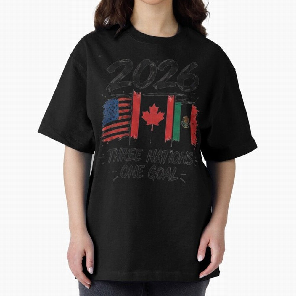 2026 Three Nations One Goal Football Tee Classic T-Shirt Mark Match Day Hype around FIFA World Cup 2026, Haaland, Portugal, Classic Soccer Heritage, Championship Pressure, Fan Loyalty and International Pride; Ideal for Passionate Fans Who Love