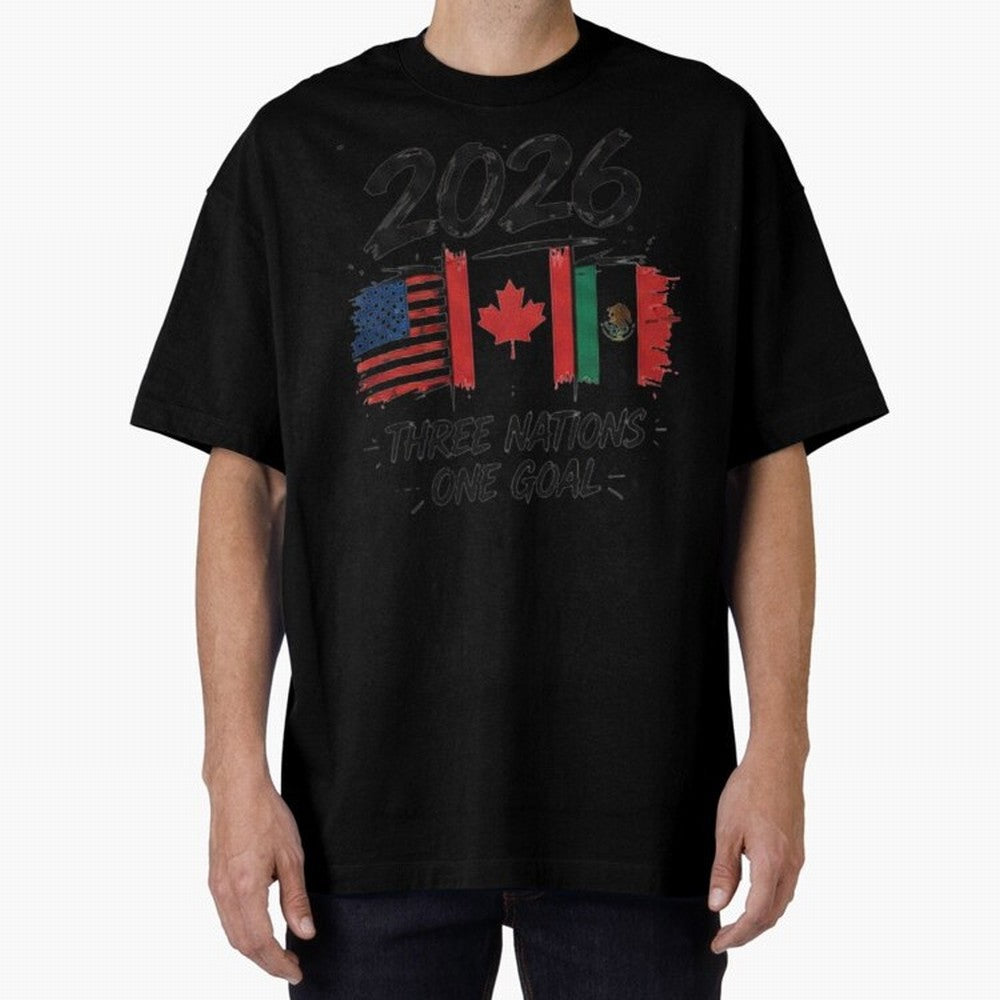 2026 Three Nations One Goal Football Tee Classic T-Shirt Mark Match Day Hype around FIFA World Cup 2026, Haaland, Portugal, Classic Soccer Heritage, Championship Pressure, Fan Loyalty and International Pride; Ideal for Passionate Fans Who Love