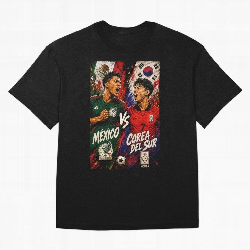 Mexico vs South Korea ¨C Group A FIFA World Cup 2026 | Comic Style Soccer Jersey Classic T-Shirt Follow the Road to FIFA World Cup 2026 Made for Haaland, England, France and Netherlands Energy, Stadium Chants, National Pride, Trophy Dreams and