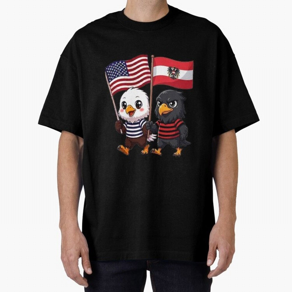The American eagle and its friend, the Austrian eagle Classic T-Shirt Elevate the FIFA World Cup 2026 Journey through Messi and Cristiano Ronaldo Highlights, France and Portugal Pride, Retro Football Energy, Iconic Rivalries, Trophy Chase Drama and