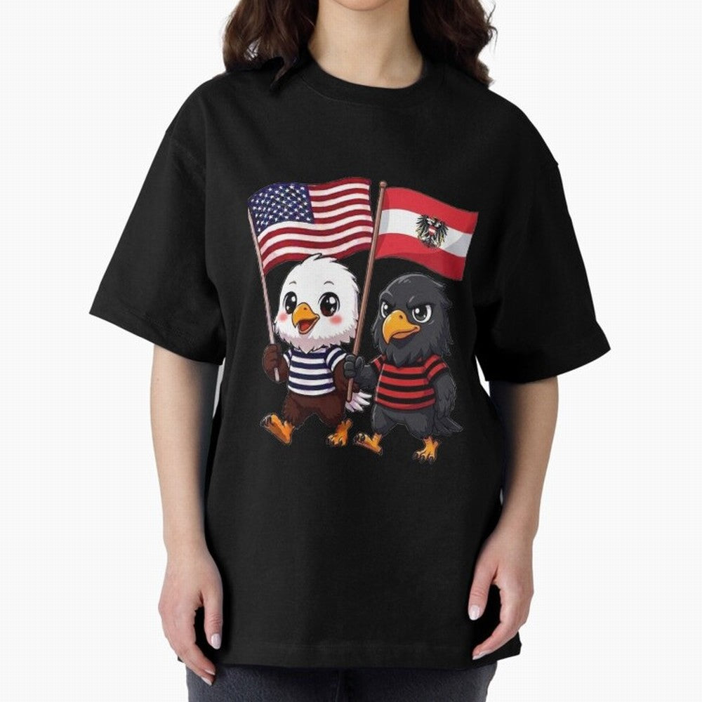 The American eagle and its friend, the Austrian eagle Classic T-Shirt Elevate the FIFA World Cup 2026 Journey through Messi and Cristiano Ronaldo Highlights, France and Portugal Pride, Retro Football Energy, Iconic Rivalries, Trophy Chase Drama and