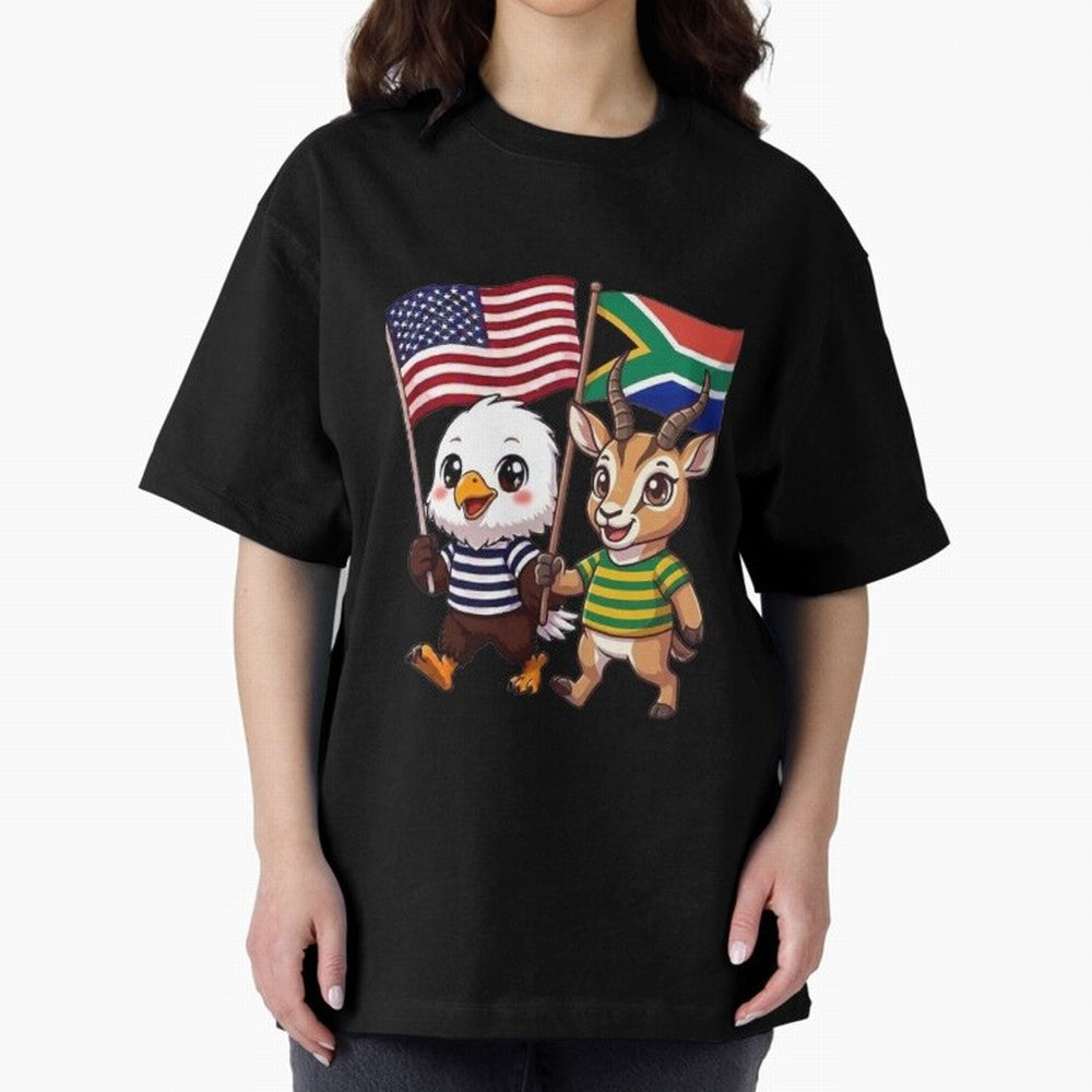 The American eagle and its friend, the South African springbok Classic T-Shirt Bring Trophy Dreams to the FIFA World Cup 2026 Group Stage Journey through Messi, Neymar and Mbappe Highlights, England and Germany Pride, Fan Favorite Moments, National
