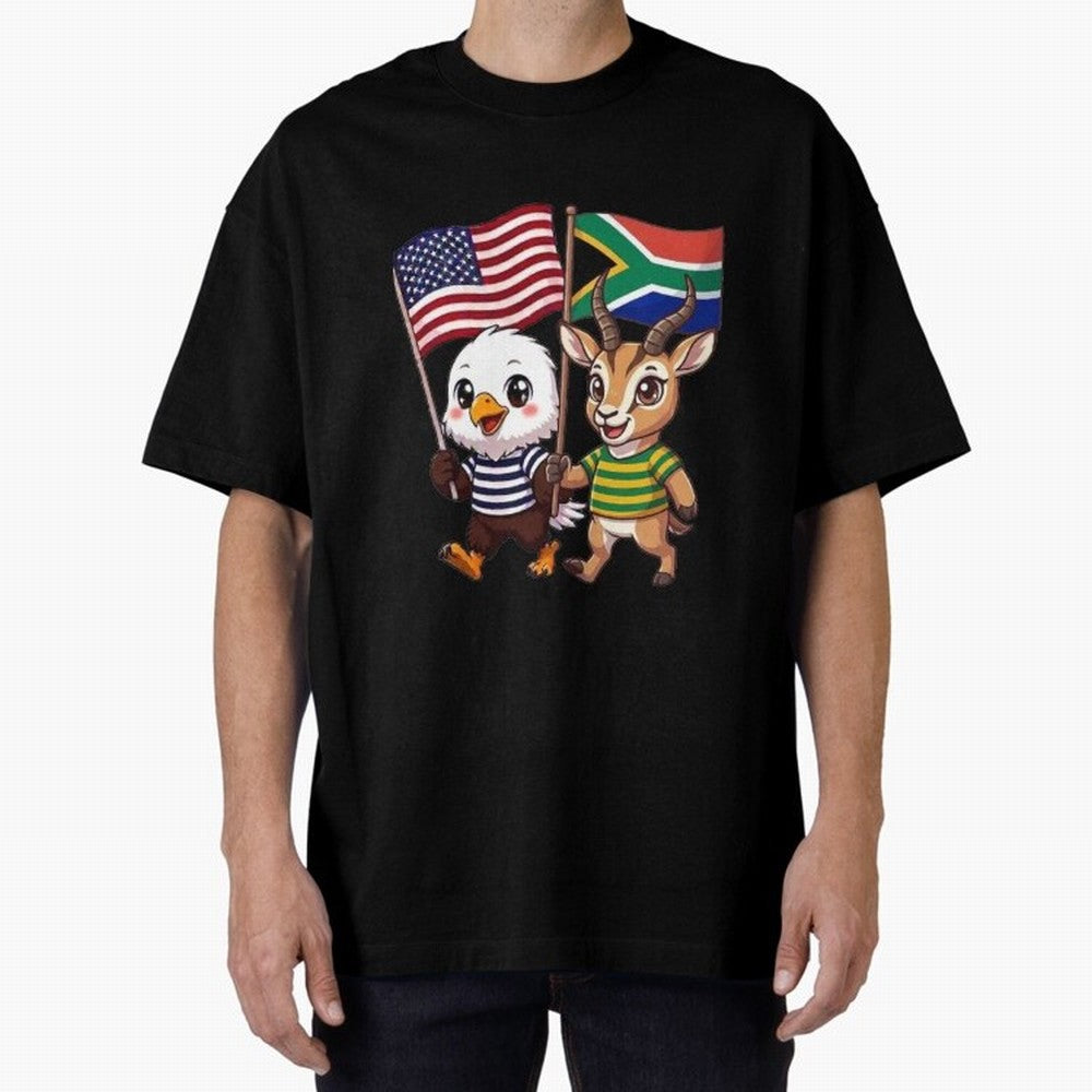 The American eagle and its friend, the South African springbok Classic T-Shirt Bring Trophy Dreams to the FIFA World Cup 2026 Group Stage Journey through Messi, Neymar and Mbappe Highlights, England and Germany Pride, Fan Favorite Moments, National