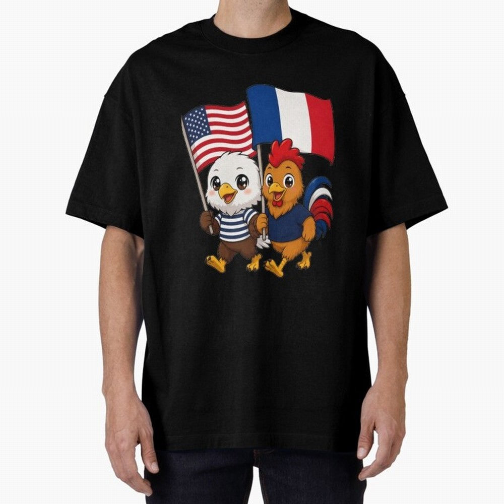 The American eagle and its friend, the French rooster Classic T-Shirt Show Up for the Glory of FIFA World Cup 2026 USA Canada Mexico Spirit, Inspired by Portugal, Haaland, Retro Football Energy, Iconic Rivalries, Trophy Chase Drama and Stadium