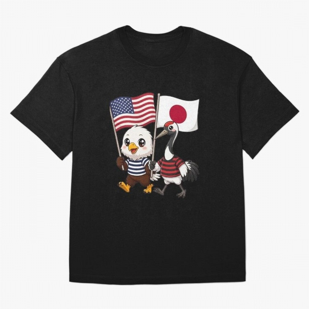 The American eagle and its friend, the Japanese crane Classic T-Shirt Represent Match Day Hype around FIFA World Cup 2026, Messi, Neymar and Mbappe, France and Portugal, Stadium Memories, Football Loyalty, International Chants and Championship