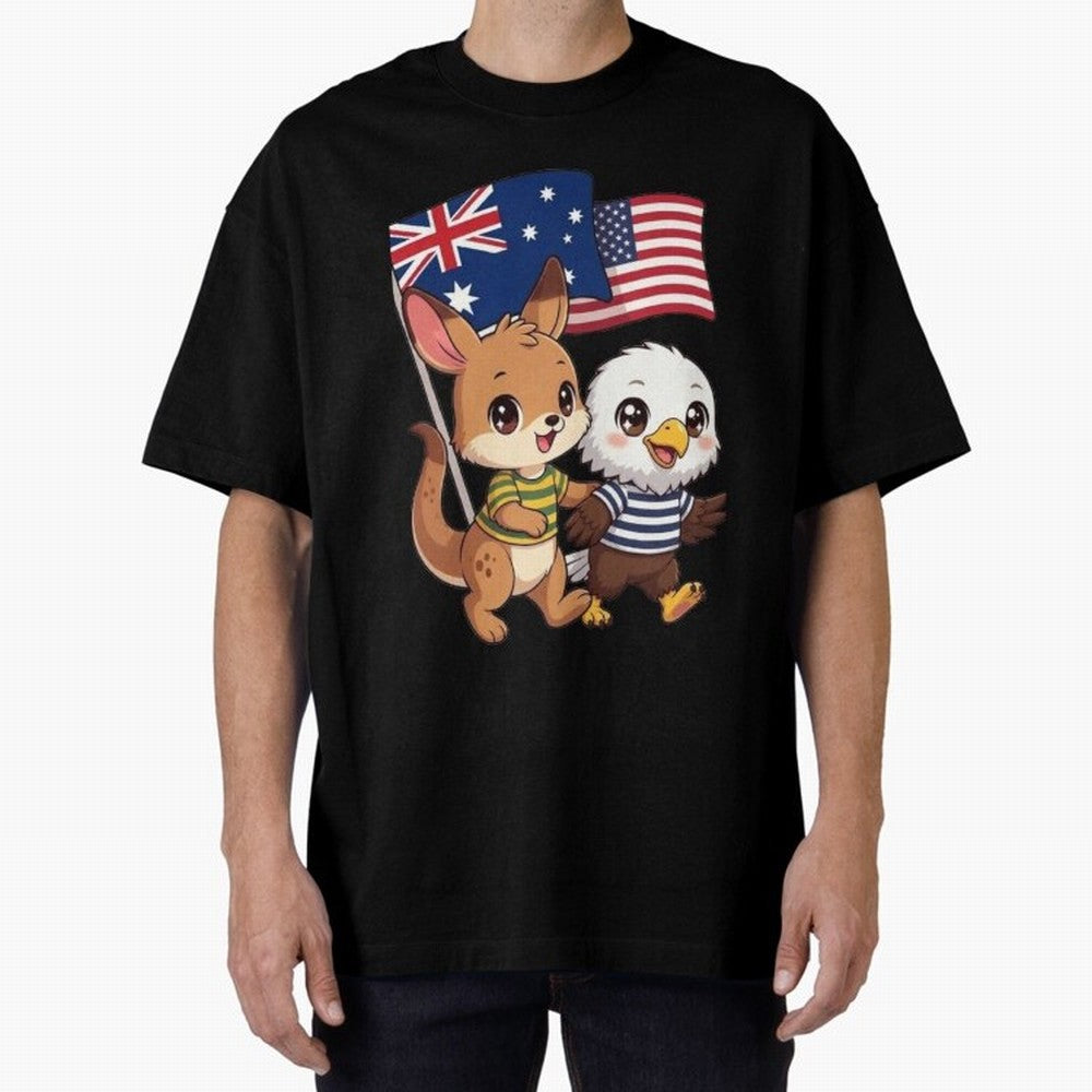 the Australian kangaroo and its friend the American eagle Classic T-Shirt Honor Global Football Passion for FIFA World Cup 2026 USA Canada Mexico, Built around Cristiano Ronaldo, France, Tournament Hype, Historic Matchups, Family Viewing Parties