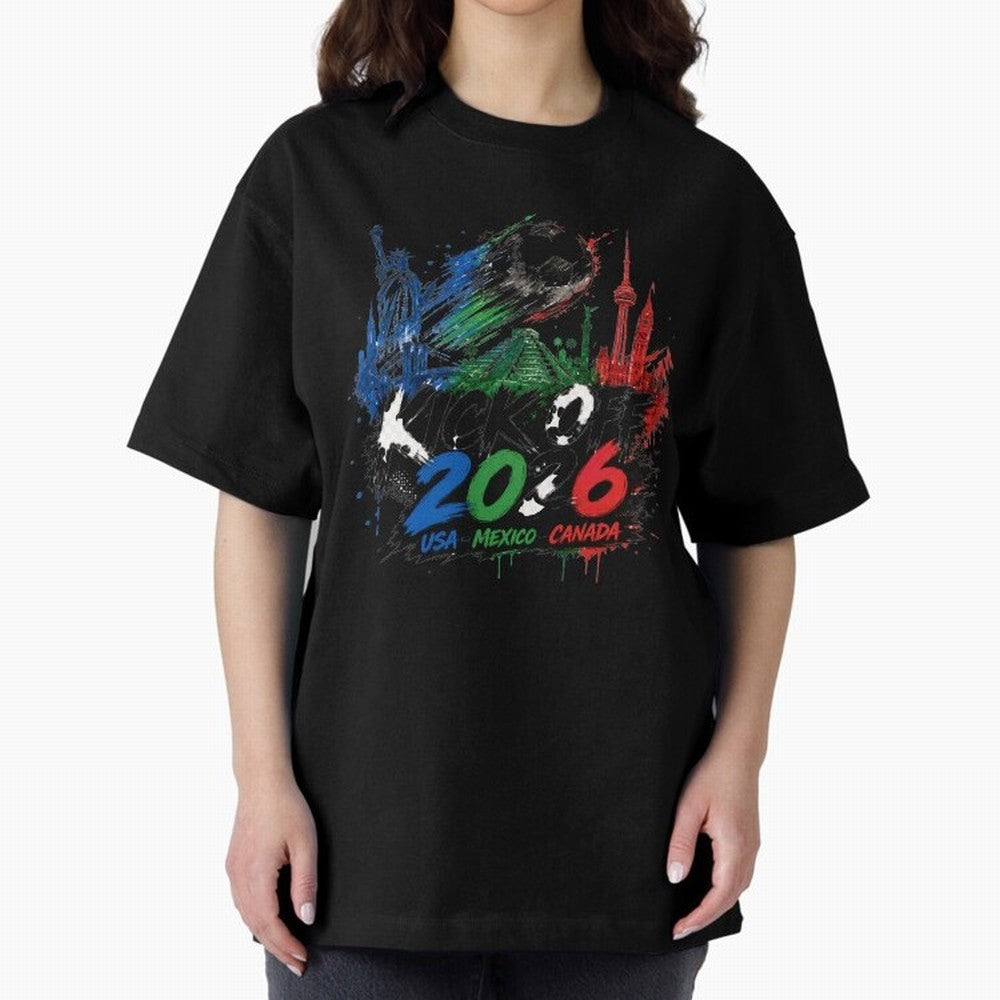 Kick Off 2026 USA Mexico Canada Soccer Graphic Classic T-Shirt Stand with FIFA World Cup 2026 USA Canada Mexico Spirit, Built around Portugal, Spain and Germany, Messi and Cristiano Ronaldo, Champion Mindset, Group Stage Buzz, Knockout Tension and