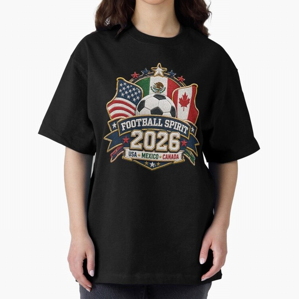Football Spirit 2026 USA Mexico Canada Patch Design Classic T-Shirt Join the Countdown to FIFA World Cup 2026 USA Canada Mexico Celebrating Neymar, Argentina Energy, Sports Nostalgia, International Competition, Famous Players and Unforgettable