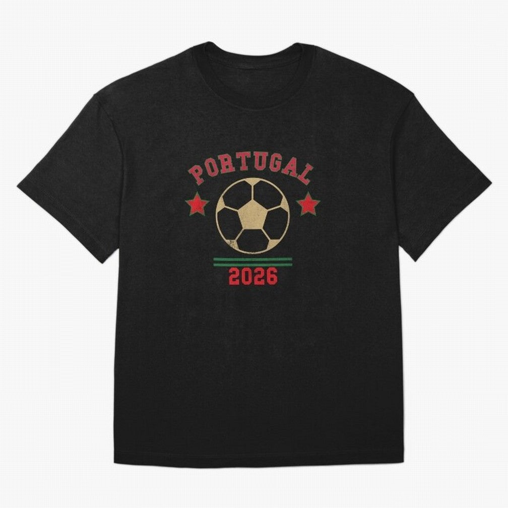 Portugal 2026 ¡ª Vintage Soccer Tee Classic T-Shirt Show Your Love for Match Day Hype around FIFA World Cup 2026 Group Stage, Mbappe and Neymar, Brazil, Match Day Excitement, Supporter Culture, Golden Goals and Global Football Passion; Great for