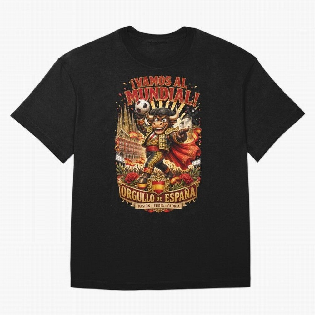 Spain World Cup 2026 Bull Fan Art Classic T-Shirt Feel the FIFA World Cup 2026 Group Stage Journey through Messi and Cristiano Ronaldo Highlights, Argentina and Brazil Pride, Match Day Excitement, Supporter Culture, Golden Goals and Global Football