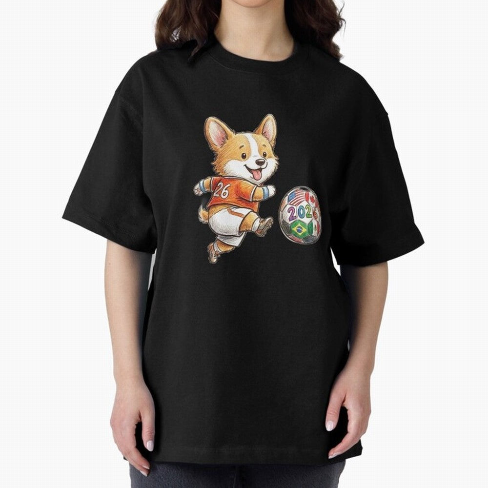 Cute Corgi Soccer Striker - 2026 World Cup Orange Jersey Classic T-Shirt Celebrate the FIFA World Cup 2026 Journey through Cristiano Ronaldo, Haaland and CR7 Highlights, Brazil Pride, Retro Football Energy, Iconic Rivalries, Trophy Chase Drama and