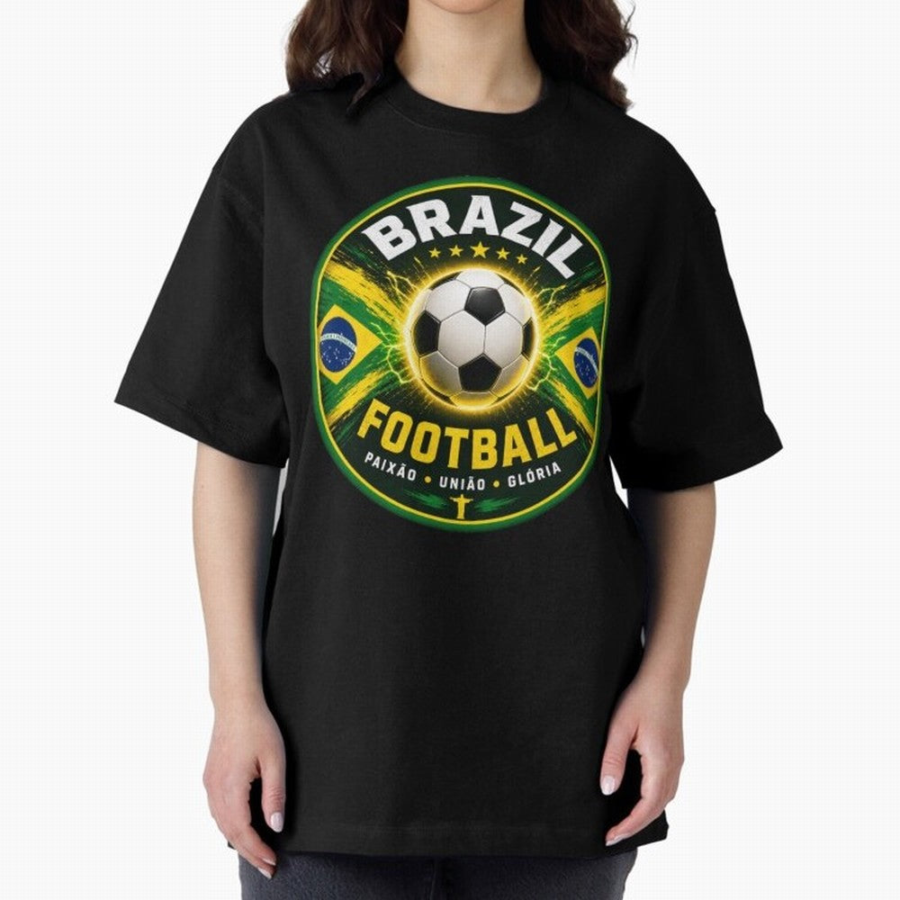 Elegant Brazil Football Emblem Classic T-Shirt Feel International Energy from FIFA World Cup 2026 USA Canada Mexico Spirit, Filled with Argentina, Cristiano Ronaldo, Stadium Memories, Football Loyalty, International Chants and Championship
