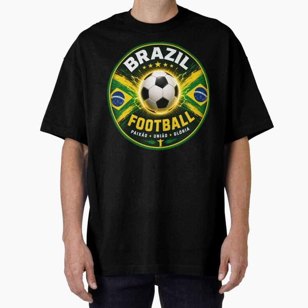 Elegant Brazil Football Emblem Classic T-Shirt Feel International Energy from FIFA World Cup 2026 USA Canada Mexico Spirit, Filled with Argentina, Cristiano Ronaldo, Stadium Memories, Football Loyalty, International Chants and Championship