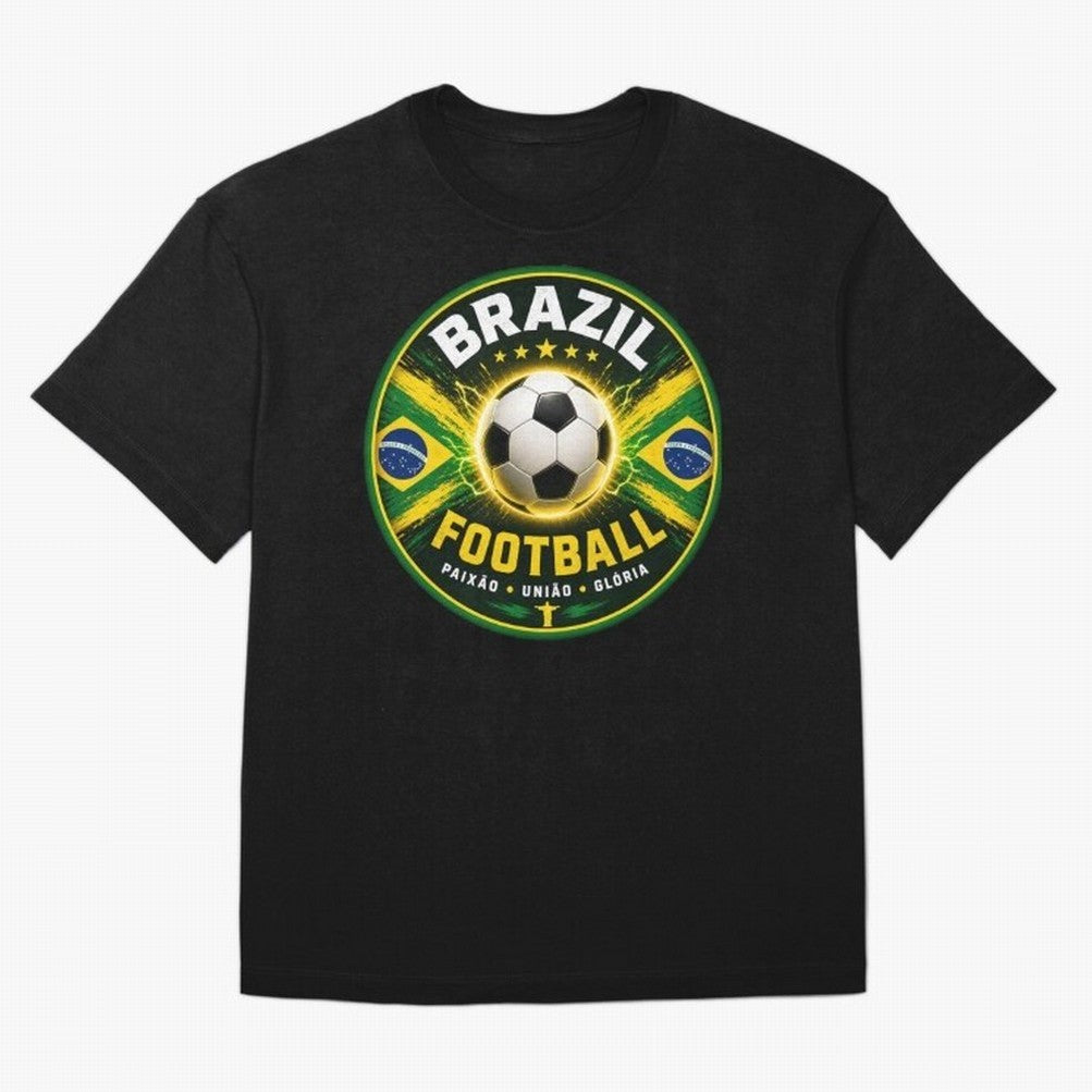 Elegant Brazil Football Emblem Classic T-Shirt Feel International Energy from FIFA World Cup 2026 USA Canada Mexico Spirit, Filled with Argentina, Cristiano Ronaldo, Stadium Memories, Football Loyalty, International Chants and Championship