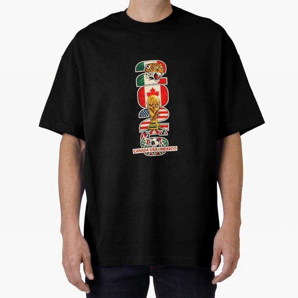 Vertical Host Nations Landmark Art Classic T-Shirt Celebrate the Biggest Stage of FIFA World Cup 2026 USA Canada Mexico for Fans of Cristiano Ronaldo and Argentina, Bringing Game Day Rituals, Football Legends, Country Pride and the Road to the