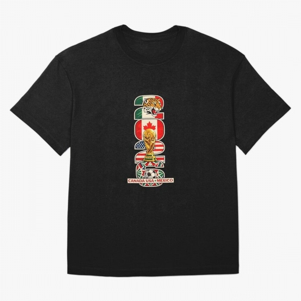 Vertical Host Nations Landmark Art Classic T-Shirt Celebrate the Biggest Stage of FIFA World Cup 2026 USA Canada Mexico for Fans of Cristiano Ronaldo and Argentina, Bringing Game Day Rituals, Football Legends, Country Pride and the Road to the