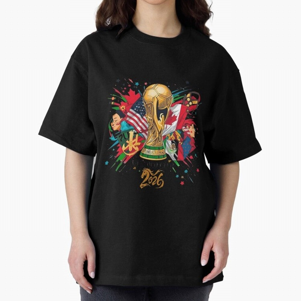 North America 2026 Splash Art Classic T-Shirt Feel the Trophy Chase of FIFA World Cup 2026 Spirit, Featuring England, France and Netherlands, Cristiano Ronaldo, Haaland and CR7, Sports Nostalgia, International Competition, Famous Players and