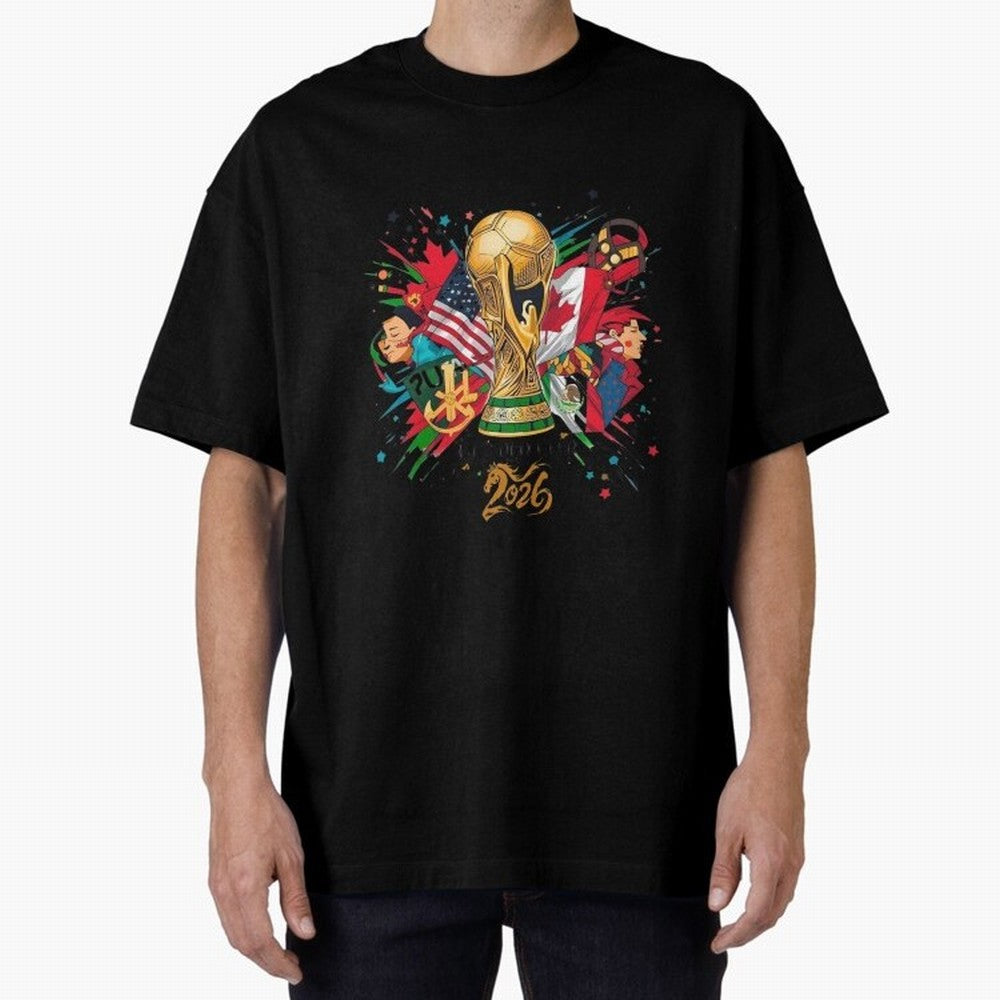 North America 2026 Splash Art Classic T-Shirt Feel the Trophy Chase of FIFA World Cup 2026 Spirit, Featuring England, France and Netherlands, Cristiano Ronaldo, Haaland and CR7, Sports Nostalgia, International Competition, Famous Players and