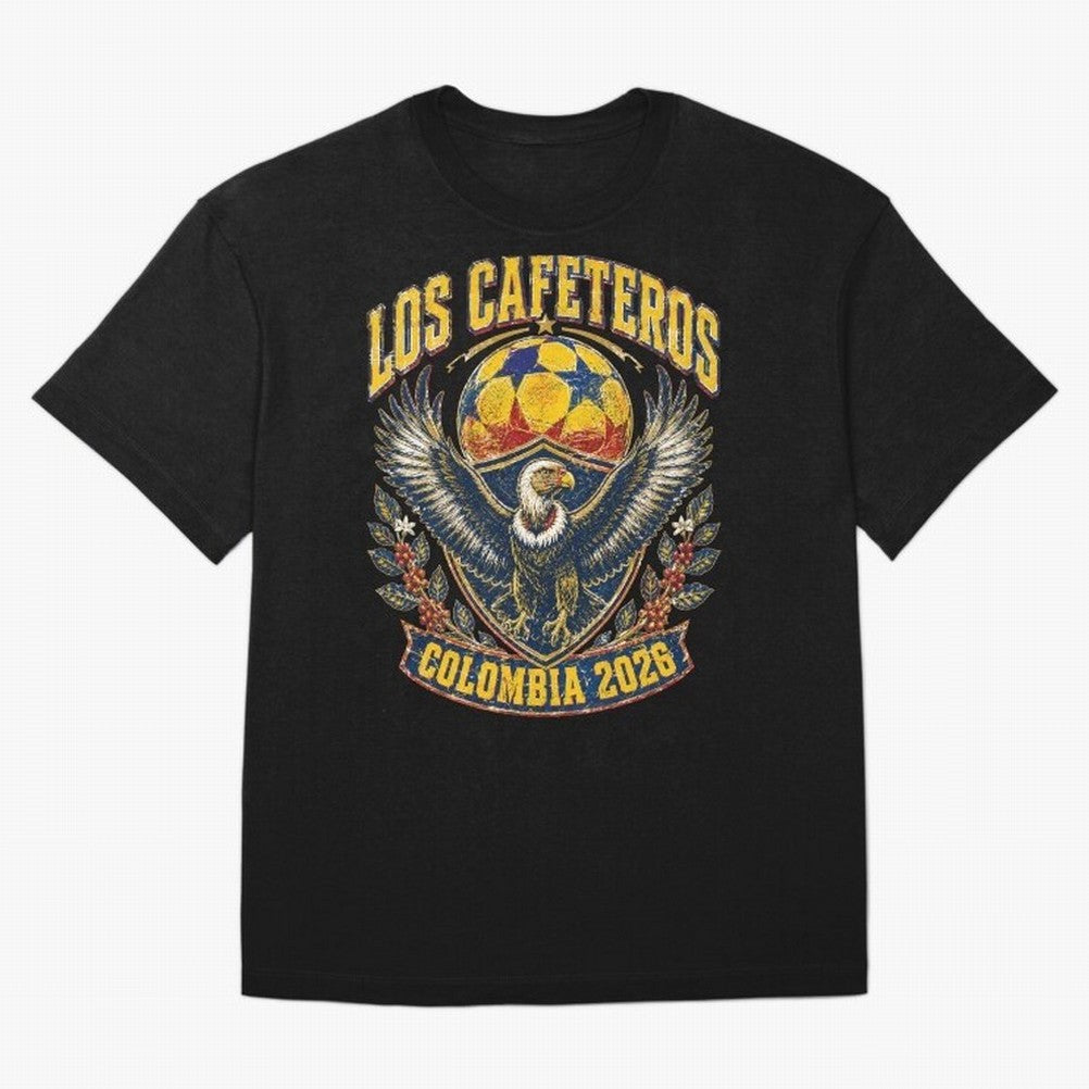 Los Cafeteros Colombia 2026 World Cup Soccer T-Shirt Classic T-Shirt Make the Season About FIFA World Cup 2026 Group Stage for Fans of Messi and Portugal, Spain and Germany, Bringing Championship Spirit, Famous Goals, Roaring Crowds and