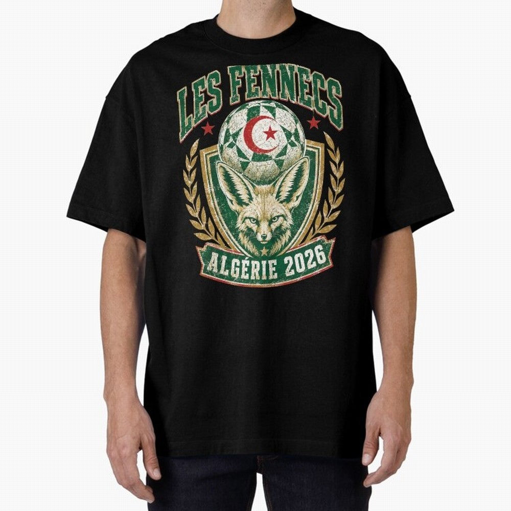 Les Fennecs Alg¨¦rie 2026 World Cup Soccer T-Shirt Classic T-Shirt Honor the Beautiful Game during Global Football Passion for FIFA World Cup 2026, Filled with CR7 and Messi, Brazil, Portugal and Argentina, Championship Spirit, Famous Goals,
